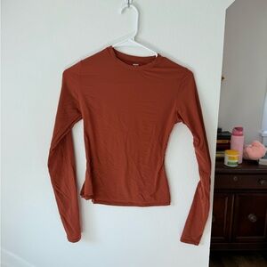 SKIMS Long Sleeve Fits Everybody Top in Burnt Orange